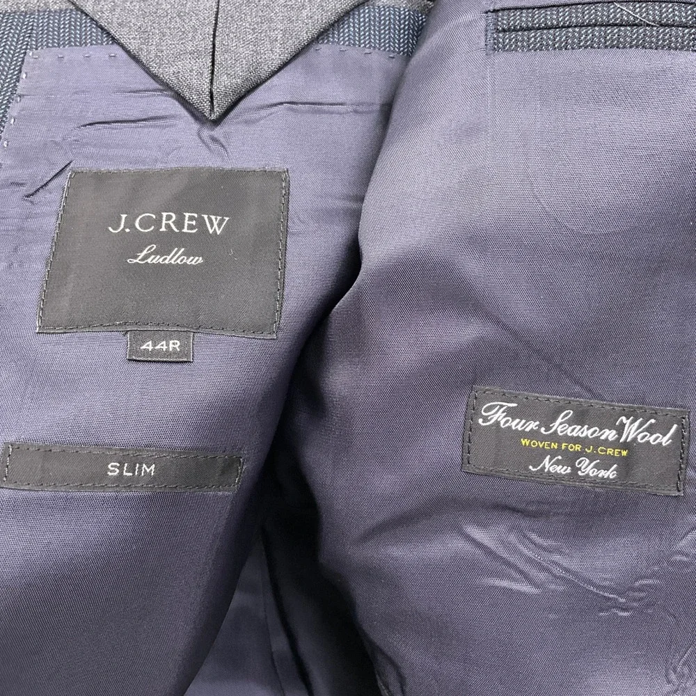 J. Crew Ludlow Blazer‎ Mens 44R Blue Black Flecked Slim Fit 4 Season Wool Jacket